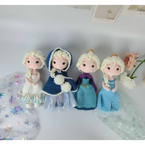 Queen Elsa doll, Crochet princess doll, beautiful girl princess plushies, frozen plushie, Xmas Christmas gift for sister, Black friday