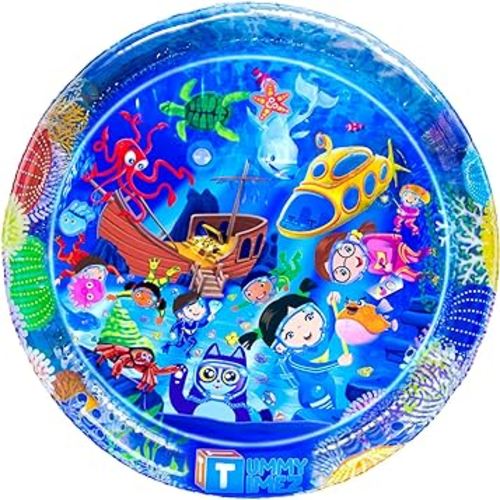 TT TUMMYTIMEZ Tummy Time Water Mat for Beginners, Premium Inflatable Activity Center Promoting Baby Motor & Sensory Development, Pat & Play Sensory Stimulation Gift for Infant Boys & Girls