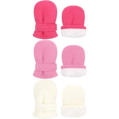 Sarfel 3 Pairs Baby Mittens Winter Toddler Mittens Warm Fleece Infant Gloves for Kids Toddler Winter Gloves for Boys Girls