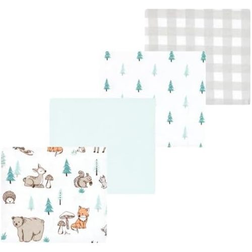 Luvable Friends Little Treasure Flannel Receiving Blankets 4pk
