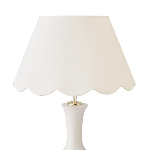 Scalloped Linen Lamp Shade