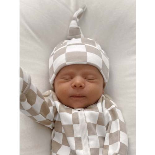 Tiramisu Checkerboard / Organic Beanie – SpearmintLOVE