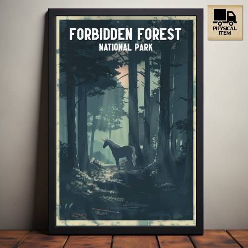 Forbidden Forest, National Park Wizard poster, HP Inspired Poster, Wizarding World Tee, Bookish Gift for Fan, Physical Poster