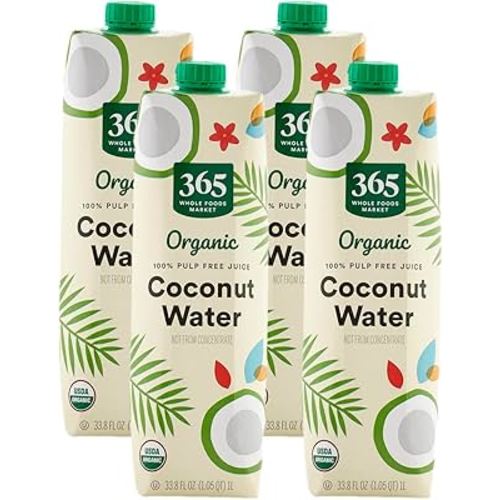 365 by Whole Foods Market, Organic Coconut Water, 33.8 Fl Oz (Pack of 4)