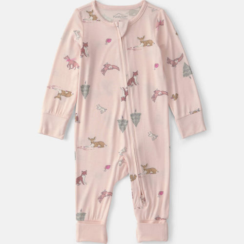 Baby Girl Woodland PurelySoft™ 2-Way Zip Sleeper - Pink | Carter’s Oshkosh Canada