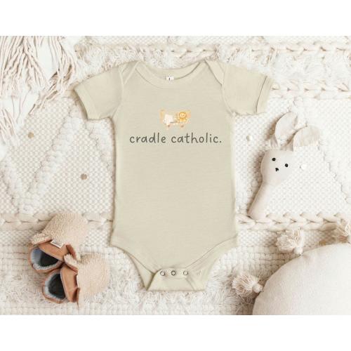 Cradle Catholic Baby Bodysuit, Catholic Baby Gift, Infant One Piece, Baptism Gift, Baby Shower Gift, Catholic Baby Clothes