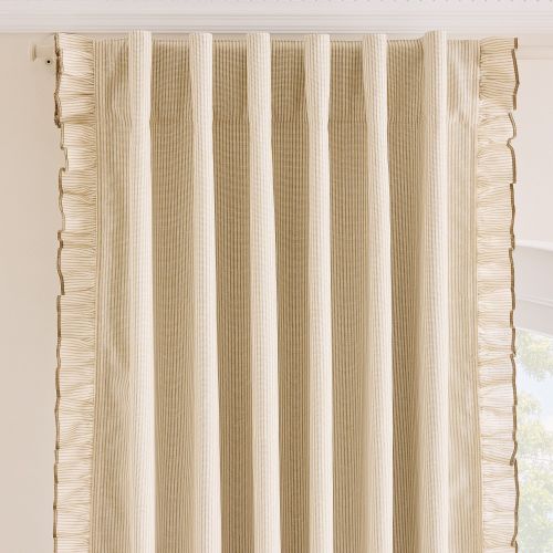 Pinstripe Ruffle Blackout Curtain