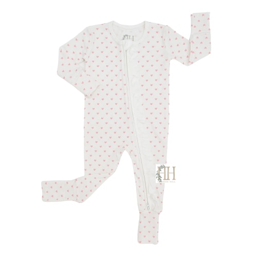 Girls Piece of My Heart Double Zipper Romper - newborn