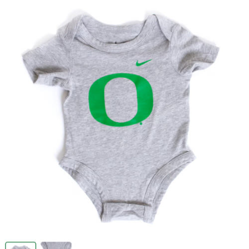 Infant Grey Nike Green O Onesie