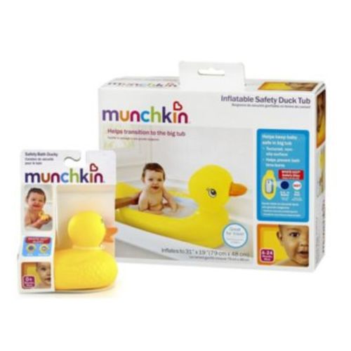 Toddler White Hot Inflatable Safety Duck Tub and Bath Ducky Toy