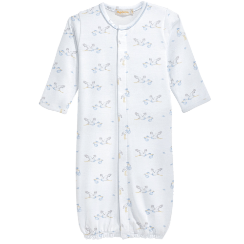 Tiny Storks Blue Pipe Conv. Gown