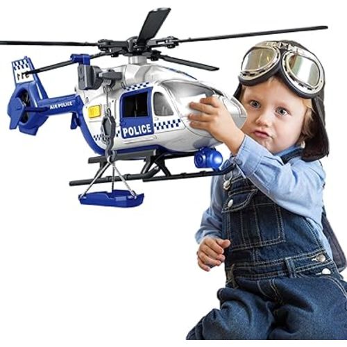 Helicopter Toy with Crane and Helicopter - Police Toys