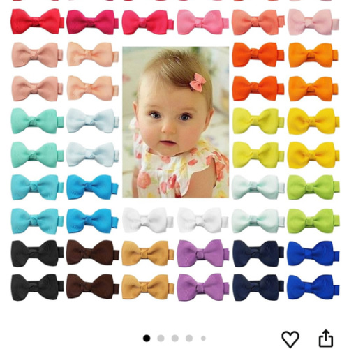 CÉLLOT Baby Hair Clips 50 Pieces 25 Colors in Pairs Baby Girls Fully Lined Bows Hair Pins Tiny 2" Hair Bows Alligator Clips for Girls Infants Toddlers