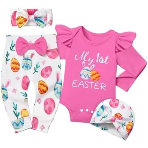Infant Newborn Baby Girl Clothes Baby Girl Outfits For All Seasons Long Sleeve Snap Romper Pant Sets With Headband