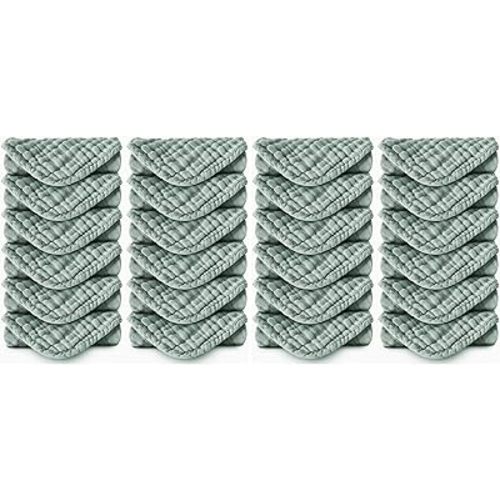 Muslin Burp Cloths 100% Cotton Large 20''x10'' Extra Soft and Absorbent Baby Wash Cloths Spit Up Rags - Baby Burping Cloth for Boys Girls Items(12 Pack Green)