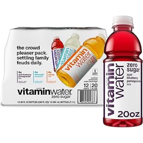 vitaminwater zero variety pack nutrient enhanced water w/ vitamins, 20 fl oz, 12 Pack