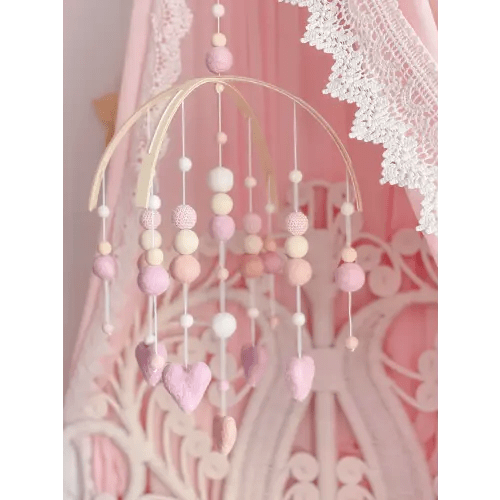 Baby Pink and Blush Heart Baby Mobile — The Felting Dorcas