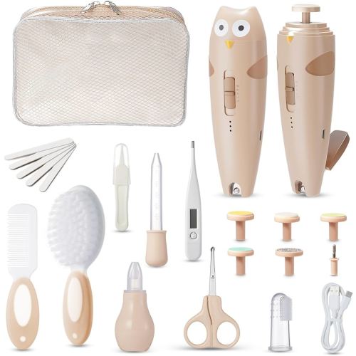 Lictin Baby Healthcare and Grooming Kit, 26 in 1 Rechargeable Baby Nail Trimmer Electric Set,Safe Baby Nail File with Auto Light, Newborn Baby Safety Care Set for Newborn Infant Toddlers Boys Girls