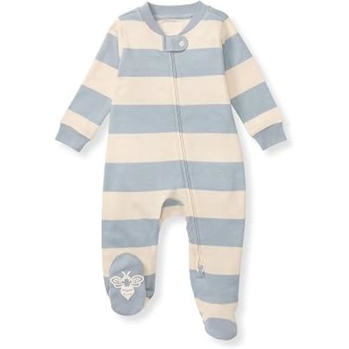 Burt's Bees Baby Boys' Organic Cotton, Sleep and Play Footed Pajamas