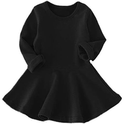 Girls' Baby Dress Infant Toddler Girl Ruffles Long Sleeves Cotton Dress