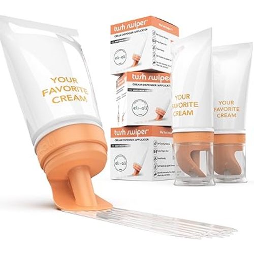 Eli & Ali Tush Swiper - Diaper Rash Cream & Butt Paste Applicator - Universal Fit for Most Diaper Creams | Mess-Free & Hygienic Alternative to Cream Spatula - Carry Less Baby Gear - Orange, 3 Pack