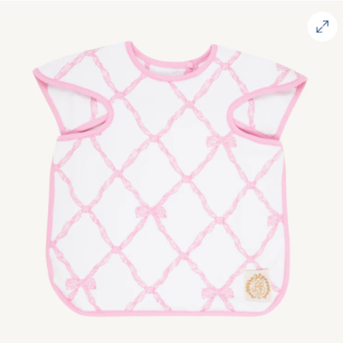 TBBC Big Bite Bib - Belle Meade Bow with Pier Party Pink