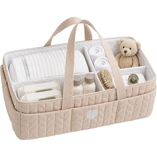 Koala Babycare Baby Diaper Caddy Organizer - Large Portable Nursery Storage Baby Basket with Handles for Newborn Essentials, Diapers, Wipes - Changing Table Caddy Organizer for Boy & Girl