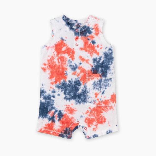 Burt's Bees Baby Organic Cotton Romper Jumpsuit - Beachy Tie Dye, 0-3 Months