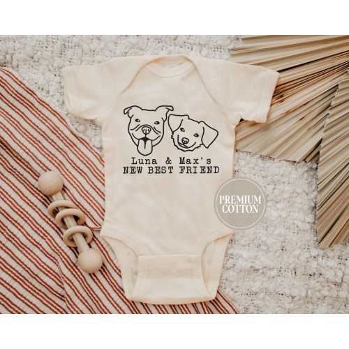 New Best Friend Onesie®, Protected By Dog Onesie®, Personalized Dog Name Onesie®, Dog Name Onesie®, Baby Shower Gift, Newborn Baby Gift