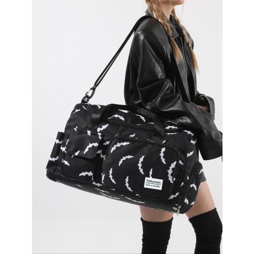 Unisex Bat Pattern Travel Bag, 2025 Halloween Large Capacity - TikTok Shop