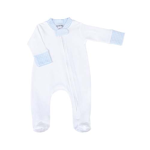 New Beginnings Zip Footie - Blue