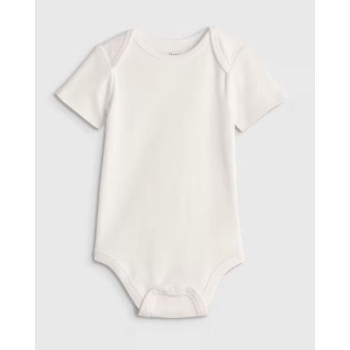 100% Organic Cotton Short Sleeve Bodysuit - Baby in White