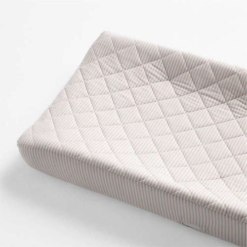 Comfy Tee Whisper Stripe Lilac Rose Organic Cotton Jersey Baby Changing Pad Cover