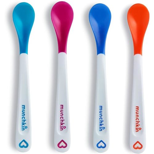 Munchkin White Hot Safety Baby Spoons, BPA Free, 4 Pack, Polypropylene