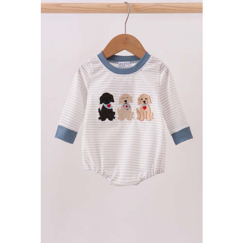 Blue puppy embroidery bubble