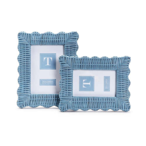 Blue Wicker Weave Photo Frame, Set of 2 | Over The Moon