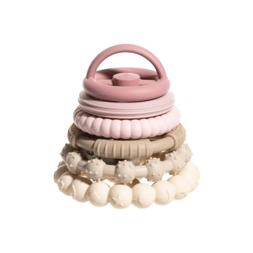 Silicone Stacking Toy Teethers Interactive 6 Piece Set