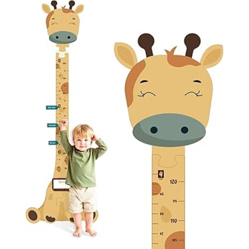 Matilda The Giraffe - Wooden Growth Chart for Kids | Wall Height Chart for Children | Cute Wall Ruler for Kids | Track Height Measurement Up to 4ft | Easy to Install, No Tools Needed