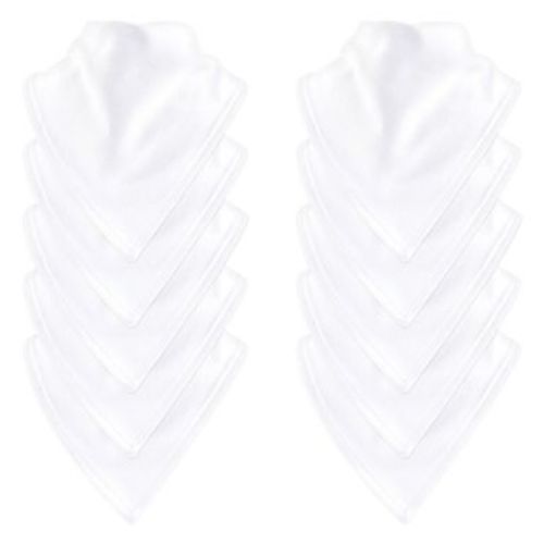 Touched by Nature Baby Organic Cotton Bandana Bibs 10pk, White, One Size