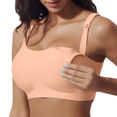 MINTREUS Nursing Bras for Breastfeeding Round Neck Full Coverage Maternity Bra Pregnancy Sleep Bralette with Extra Extender