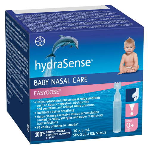 hydraSense EasyDose, Baby Nasal Care, Gently Relieves Congestion in Babies, Non-Medicated, 100% Natural Source Seawater, Preservative-Free, Sterile, 30 count - Walmart.ca