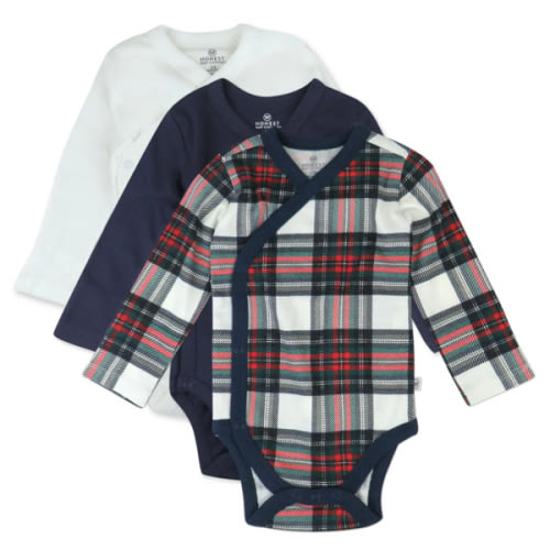 3-Pack Organic Cotton Long Sleeve Side-Snap Bodysuits | Honest Baby Clothing