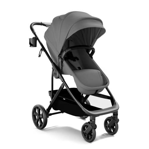 Mompush Wiz Pro 2-in-1 Baby Stroller with Bassinet Mode, Full-Size All-Terrain Premium Stroller from Newborn to Toddler, Gray, 23.8LB, Unisex