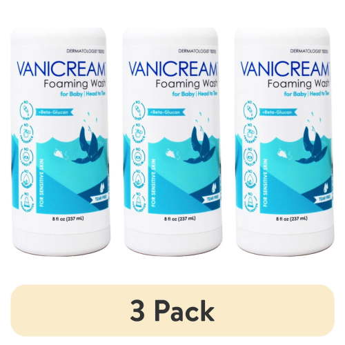(3 pack) Vanicream Foaming Wash, For Baby, Sensitive Skin, Tear Free, 8 fl oz (237 ml)