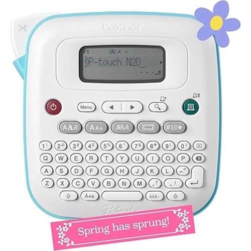 Brother P-Touch PT-N20 Personal Desktop Label Maker, Portable, Handheld and Prints, P-Touch Btag ~½” (12mm) Wide Color Personalized Label Tapes