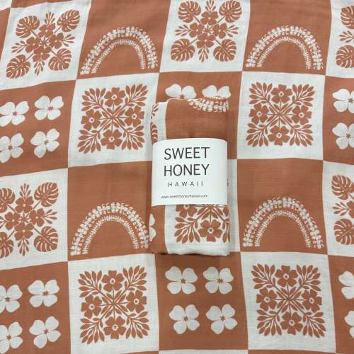 Brown Ho'opili Swaddle Blanket
