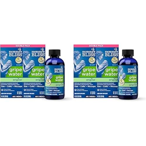 Mommy's Bliss Original Gripe Water, Gas and Colic Relief, Gentle and Safe, Made for Infants, 2 Weeks+, 8 Fl Oz (2 Bottles) (Pack of 2)