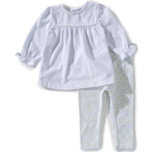 Edgehill Collection Baby Girls Knit Long Sleeve Floral Set