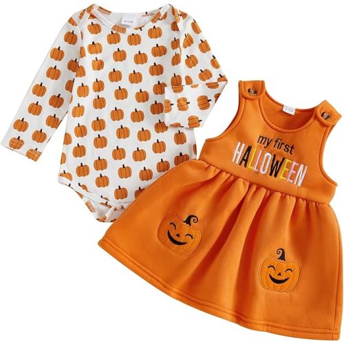 Socutebabe My First Fiesta Baby Girl Outfit Newborn Short Sleeve Onesie Romper and Overalls Skirt Dress Outfits Cute Clothes