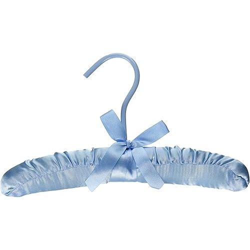 Only Hangers 10" Light Blue Baby Satin Padded Hangers - Pack of (6)